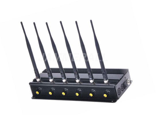 品質  6 Band Desktop Cell Phone Signal Jammer , Adjustable Cellular 3G 4G WiFi Jammer 工場